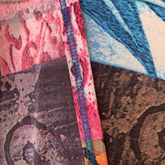 ❌DONATED❌Blue Magenta Color Block Pattern Stretch Waist Maxi Skirt - Picture 10 of 13